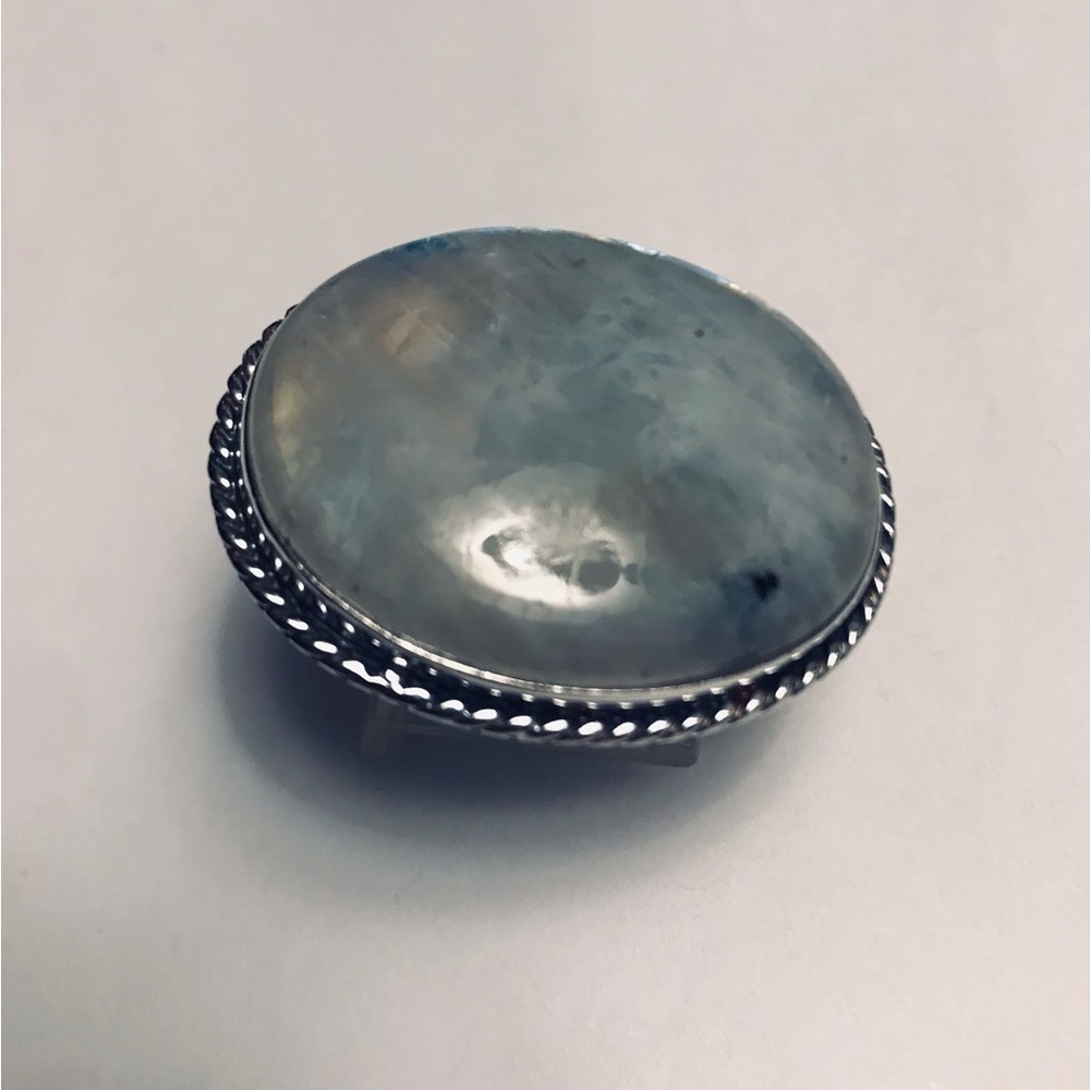 Moonstone Stamped 925 Sterling Silver Ring - Picture 3 of 5